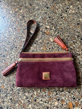 Dooney & Bourke Burgundy Suede Wristlet